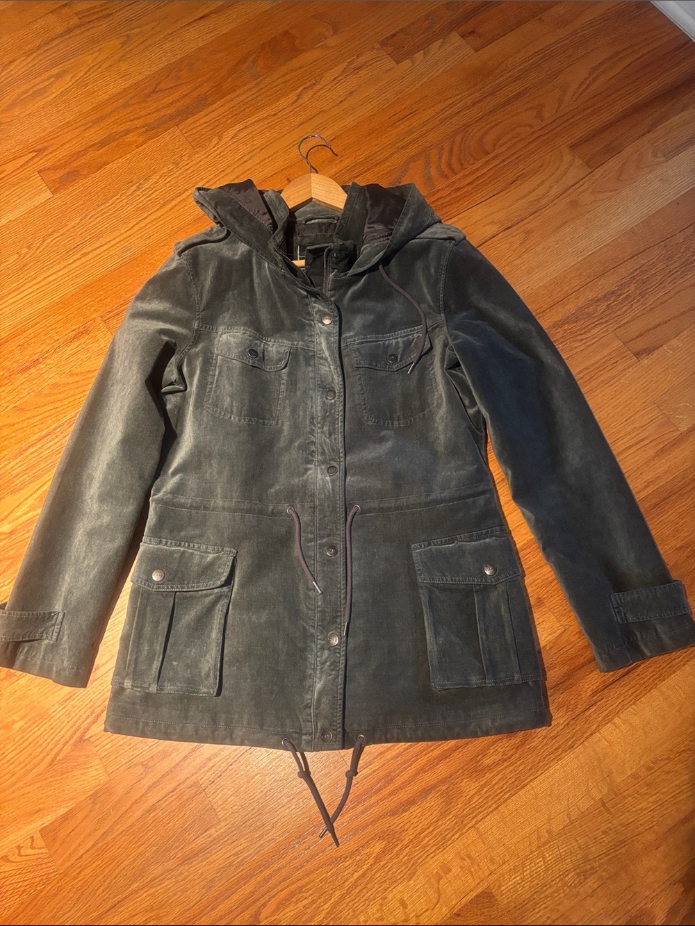 BNCI Women's Hooded Utility Jacket in Charcoal Gray